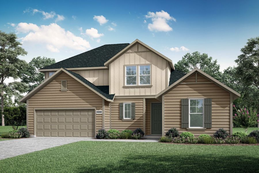 Representative exterior photo of a completed home built from the Ethan by Tri Pointe Homes in LaPrelle, Haslet, TX (Image 20).