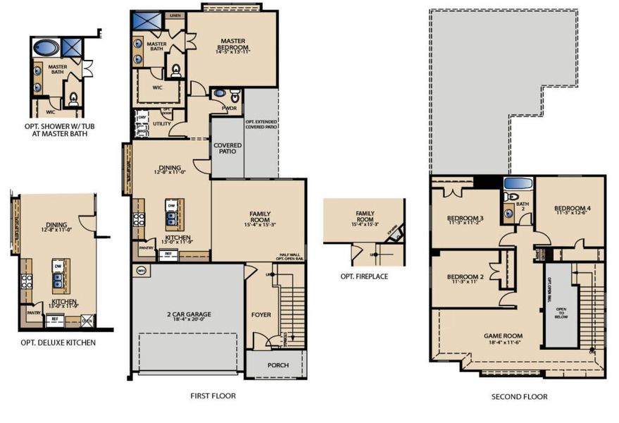 2D floor plan layout for the Fannin by Pacesetter Homes in Keeneland, Aubrey, TX (Image 4).