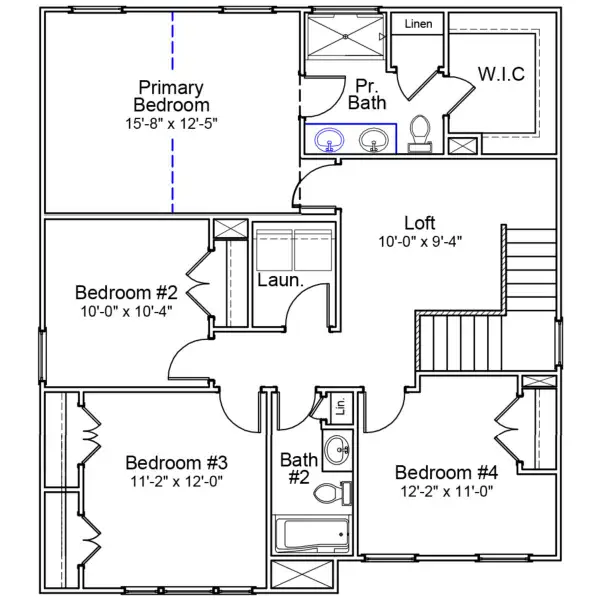 2D floor plan layout of this home in Citadel Point at Southbridge, Sneads Ferry, NC (Image 4).