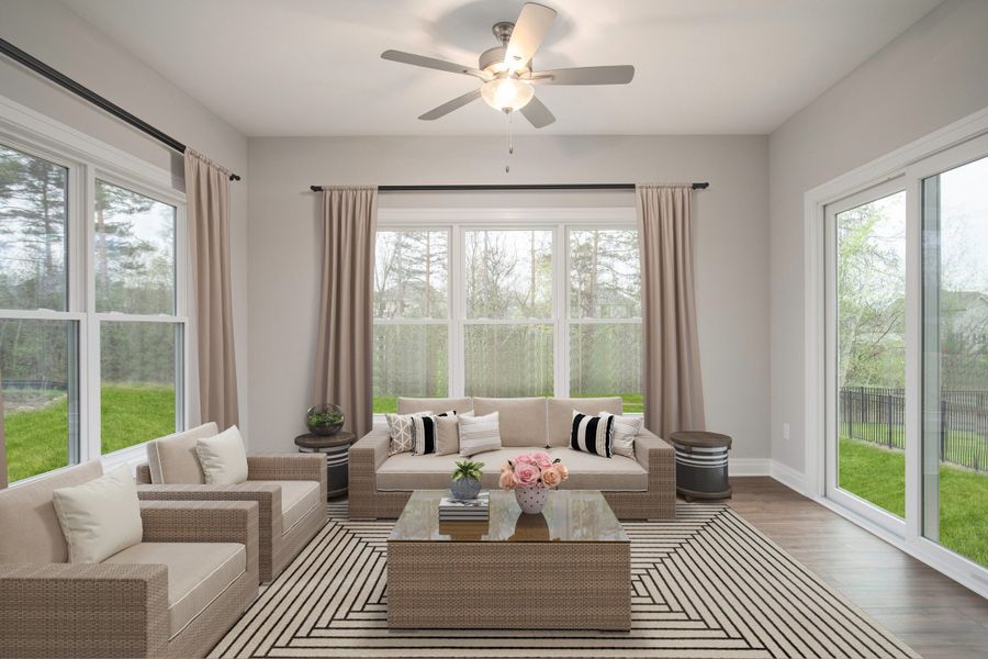 Representative furnished interior of a home built from the The Bailey by Forbes Capretto Homes in Wheatfield Crossing, North Tonawanda (Image 5).