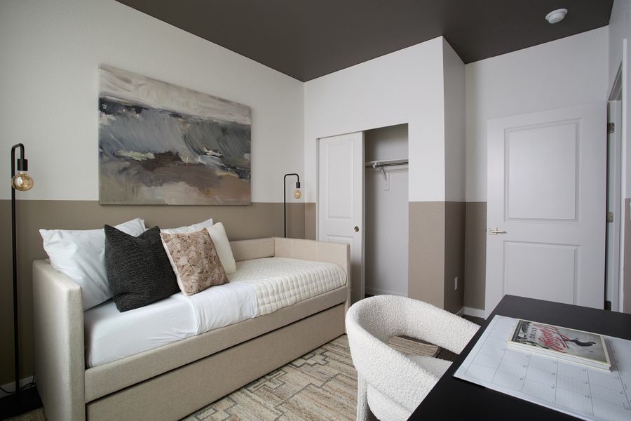 Furnished interior view inside a new home in Lyric at RidgeGate Condos, Lone Tree (Image 13).