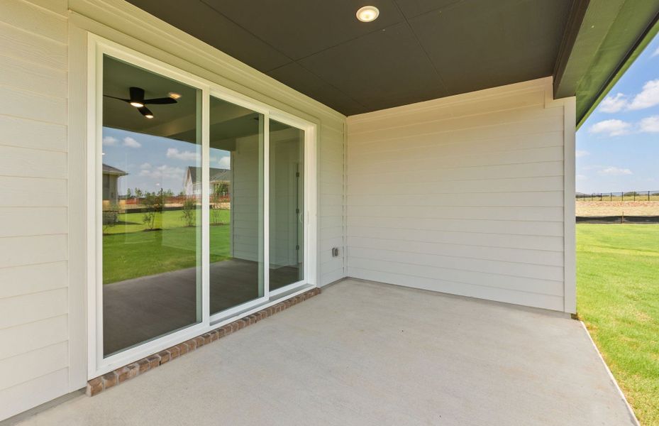 Exterior details and patio area of a home in Del Webb Austin at Lost Pines, Bastrop (Image 26).