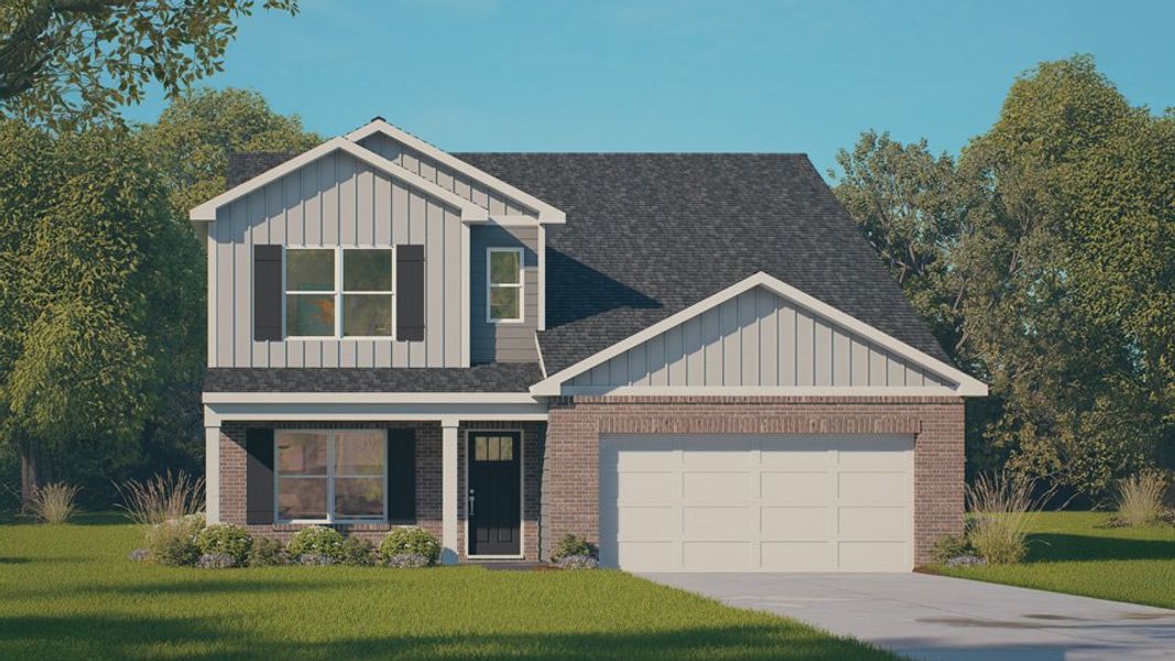 Representative exterior photo of a completed home built from the SALEM - DHRe by D.R. Horton in Saddlebrook, Rocky Mount, NC (Image 5).