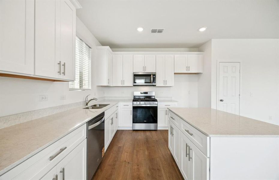 Abundant cabinet space in kitchen