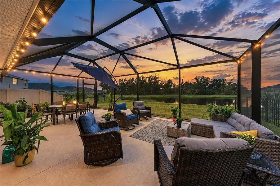 Exterior details and patio area of a home in Bella Lago, Parrish (Image 30).