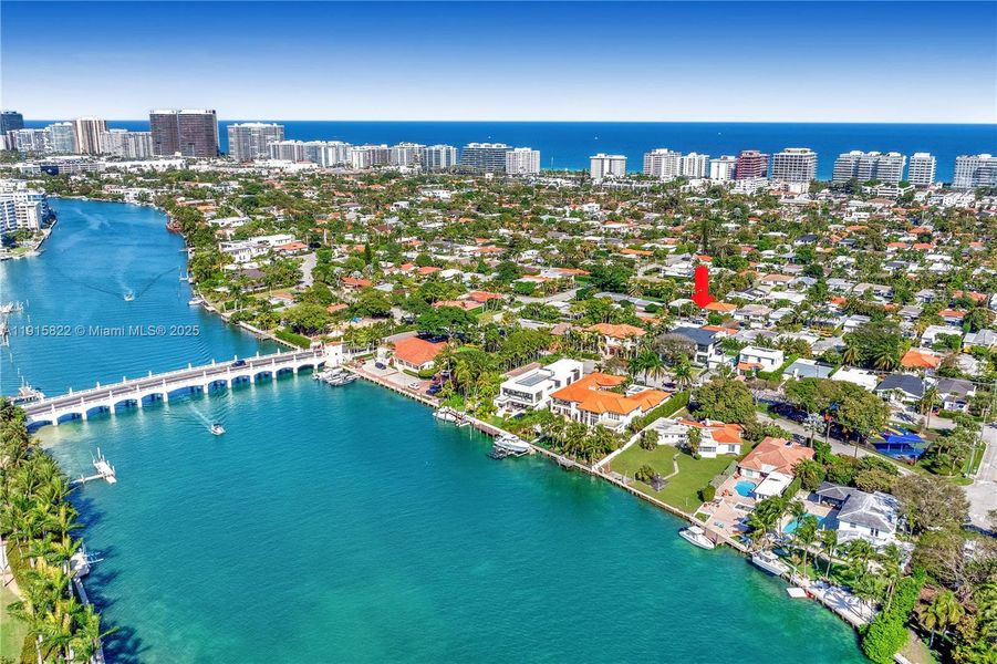 Front exterior of a new home in , Surfside, FL, highlighting curb appeal (Image 27). Front exterior of a new home in , Surfside, FL, highlighting curb appeal (Image 27).