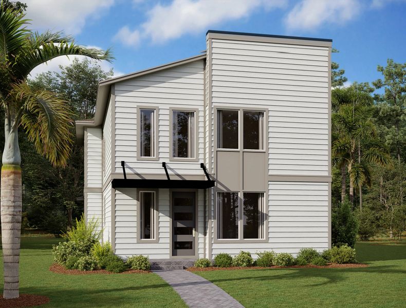 Representative exterior photo of a completed home built from the Berkeley II by Ashton Woods in Weslyn Park Single Family, St. Cloud, FL (Image 4).