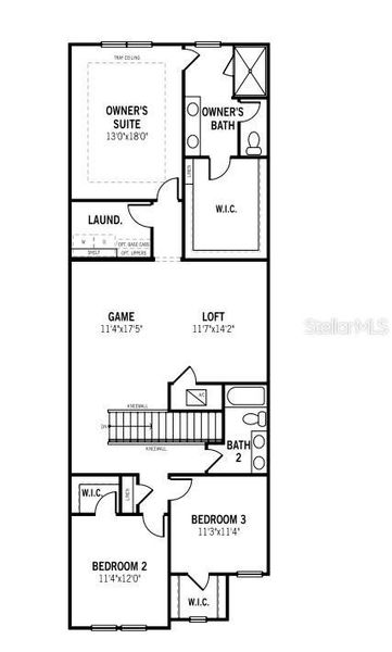 2D floor plan layout of this home in Bloomingdale Townes, Brandon, FL (Image 4).