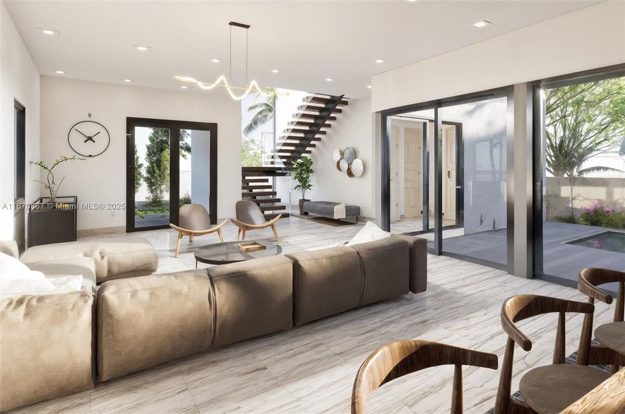 Furnished interior view inside a new home in , Miami (Image 7).