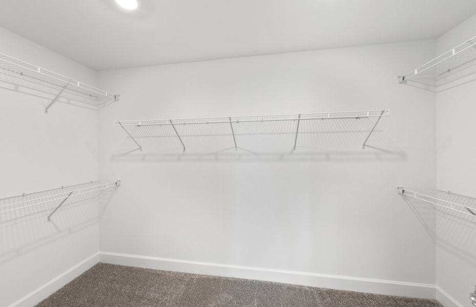 Spacious owner's walk-in closet
