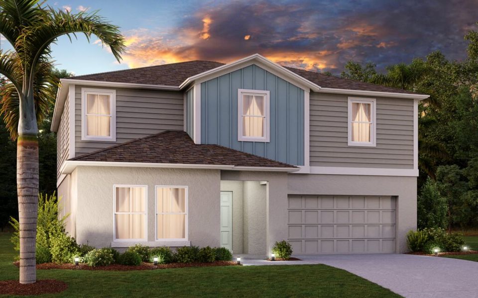 Representative exterior photo of a completed home built from the Catalina by Casa Fresca Homes in Scenic Terrace, Haines City, FL (Image 4).