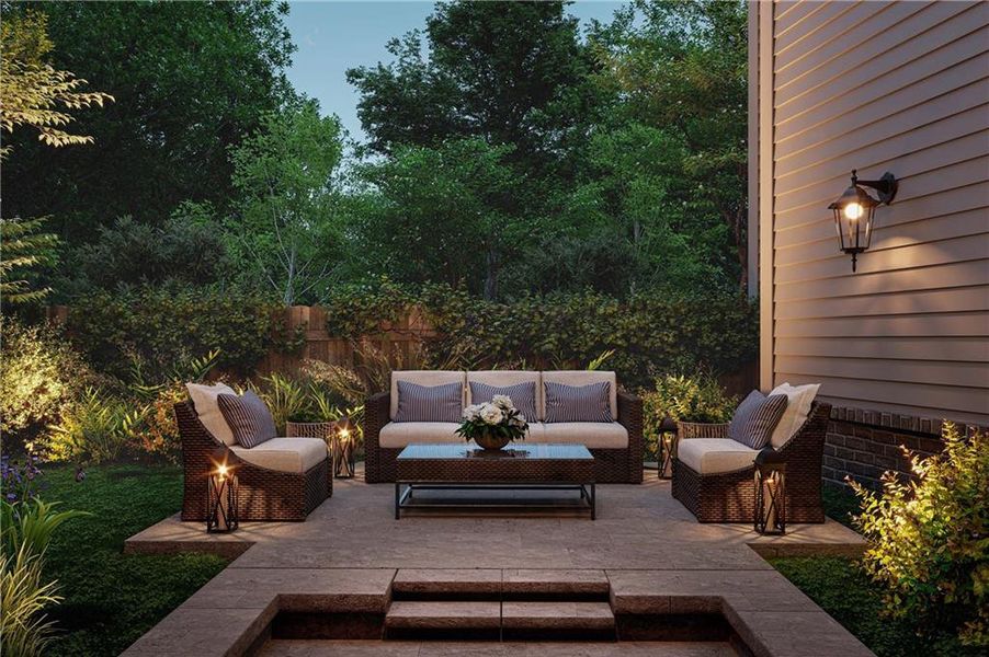 Exterior details and patio area of a home in , Atlanta (Image 2). Exterior details and patio area of a home in , Atlanta (Image 2).