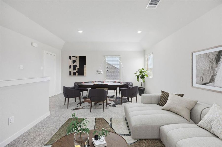 Game Room in the Stanley II home plan by Trophy Signature Homes – REPRESENTATIVE PHOTO