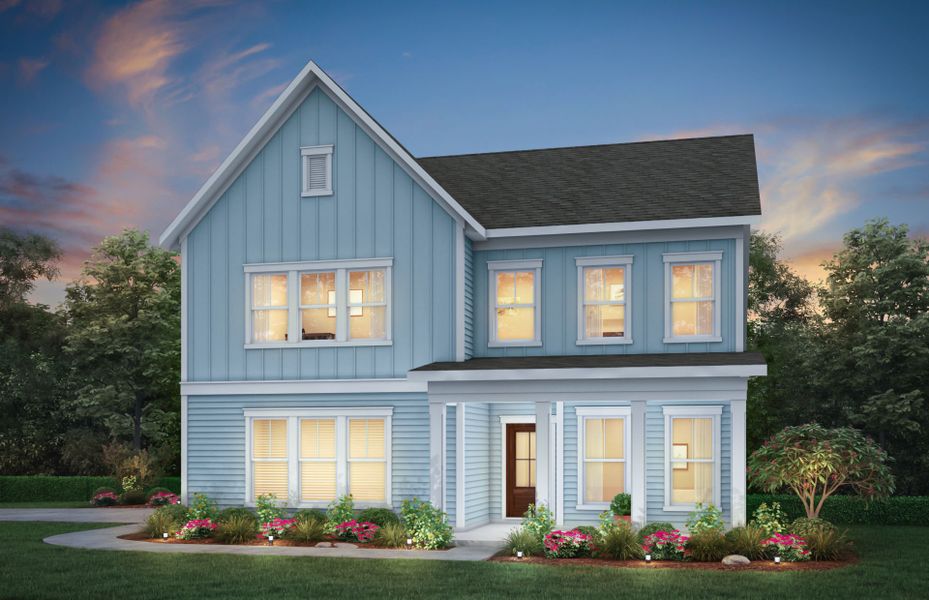 Front exterior of a new home in Waterways, Richmond Hill, GA, highlighting curb appeal (Image 21).