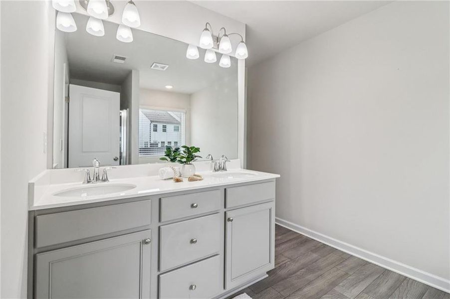 Furnished interior view inside a new home in Cambridge at Towne Center, Hoschton (Image 9).