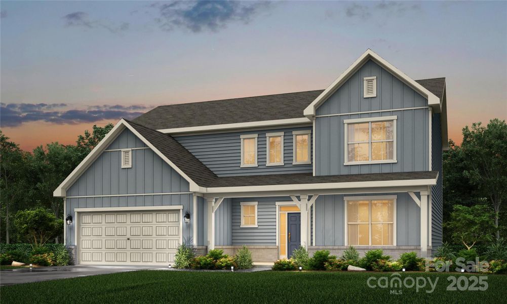 Front exterior of a new home in Wynswept, Maiden, NC, highlighting curb appeal (Image 1).