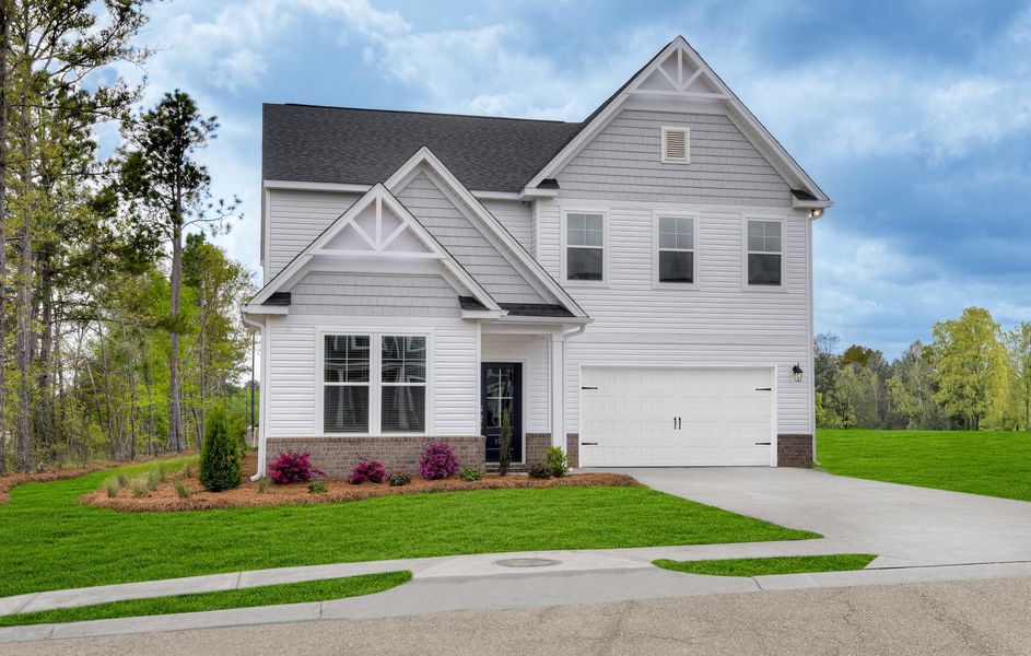 Front exterior of a new home in Madison at Buice Lake, Acworth, GA, highlighting curb appeal (Image 30).