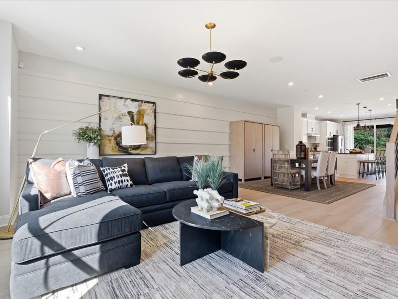 Representative furnished interior of a home built from the Dahlia by Tri Pointe Homes in Bellflower, Charlotte (Image 37).