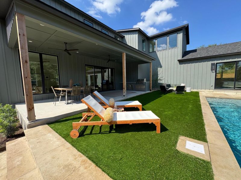 Exterior details and patio area of a home in , Austin (Image 4). Exterior details and patio area of a home in , Austin (Image 4).