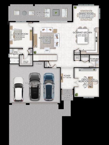 2D floor plan layout for the Meridian by GL Homes in Apex at Avenir, Palm Beach Gardens, FL (Image 4). 2D floor plan layout for the Meridian by GL Homes in Apex at Avenir, Palm Beach Gardens, FL (Image 4).