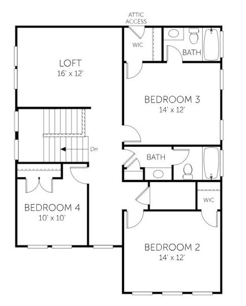 2D floor plan layout for the Avondale III - Single Family Homes by Dream Finders Homes in Miller's Crossing, Johns Island, SC (Image 7).