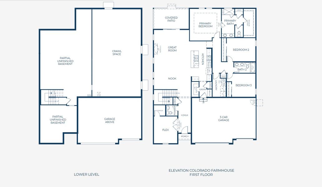 2D floor plan layout for the Plan 5002 by New Home Co. in The Estates Collection at Talon Pointe, Thornton, CO (Image 3).