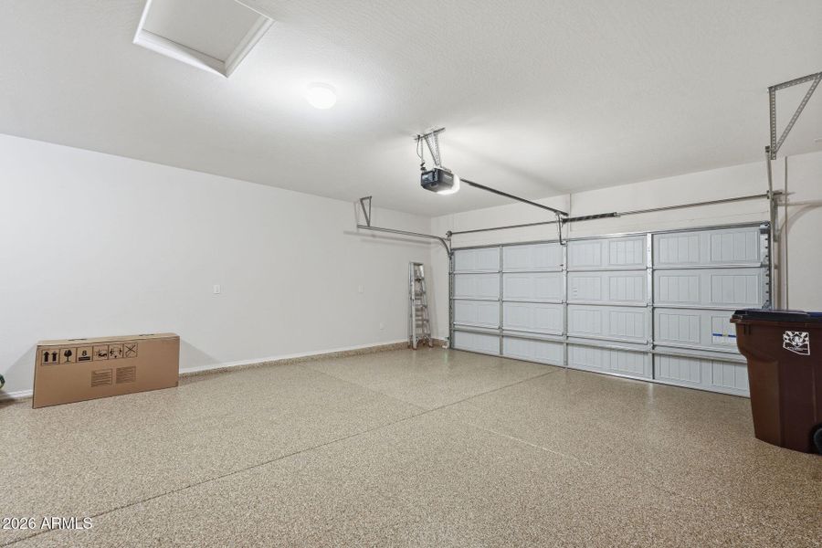 Garage with Epoxy Coated Floor Garage with Epoxy Coated Floor