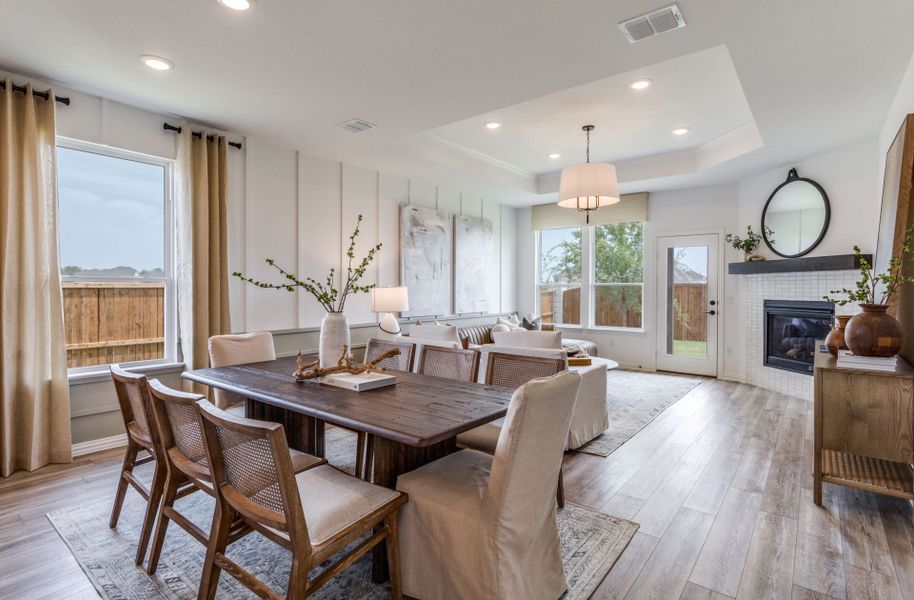 View of gathering room from dining area