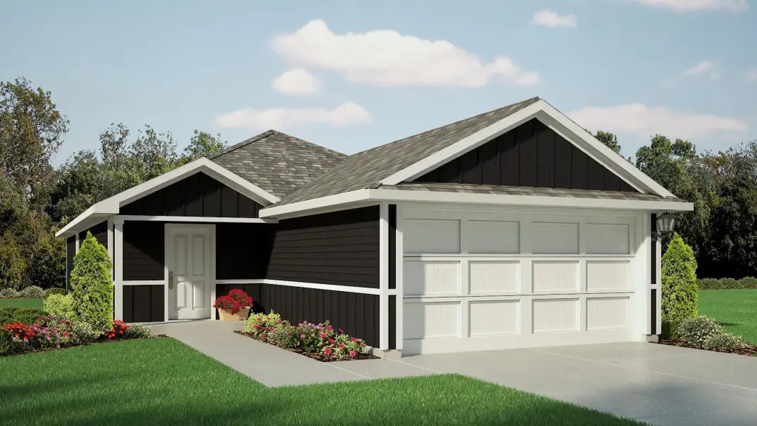 Representative exterior photo of a completed home built from the Estero by D.R. Horton in Ponder Farms, Ponder, TX (Image 2).