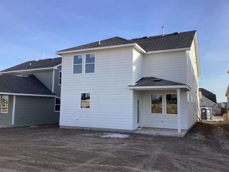 Exterior details and patio area of a home in Lariat, Liberty Hill (Image 3).