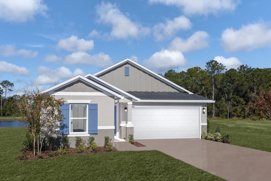 Representative exterior photo of a completed home built from the 1662 Modeled by KB Home in The Shores II, St. Cloud, FL (Image 15).
