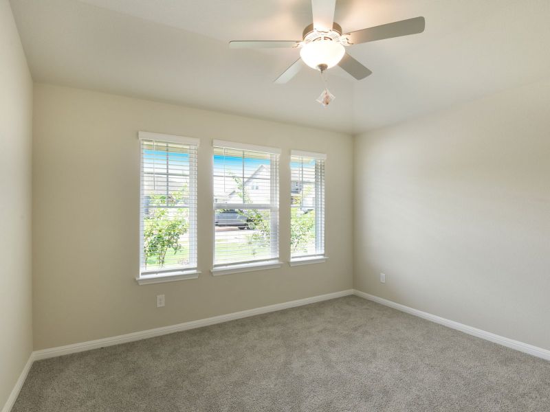 Two of the secondary bedrooms are next to each other with a bathroom in between.