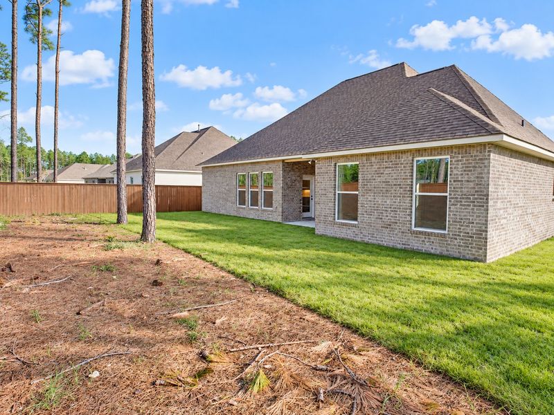 DSLD HOMES NEW CONSTRUCTION MOVE IN READY HOME IN LONGLEAF COMMUNITY LOCATED IN LUMBERTON, TX - Backyard