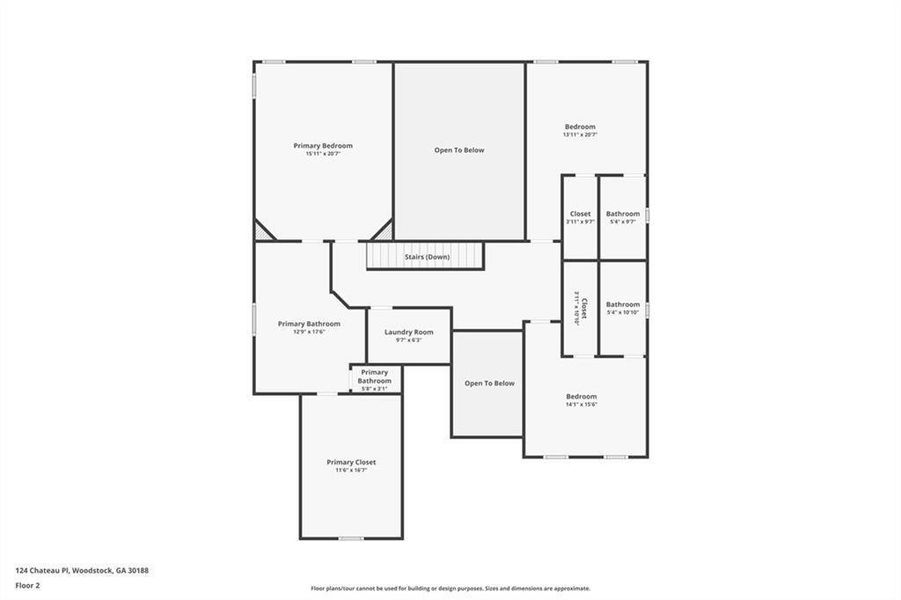 2D floor plan layout of this home in , Woodstock, GA (Image 5).