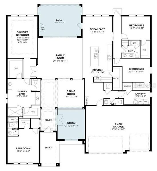 2D floor plan layout of this home in Hawk's Overlook, Oviedo, FL (Image 5). 2D floor plan layout of this home in Hawk's Overlook, Oviedo, FL (Image 5).