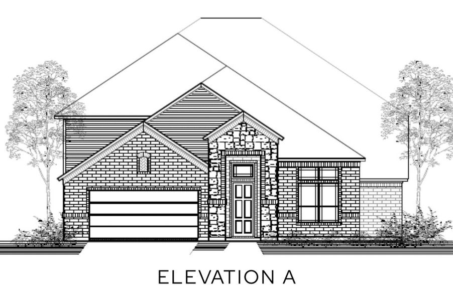 Representative rendering of the exterior for the The Montgomery by Lillian Custom Homes (Image 1).