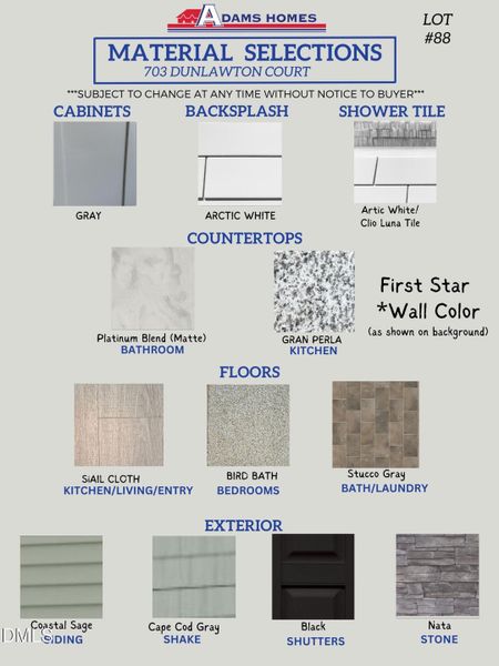 LOT 88 COLOR SELECTIONS