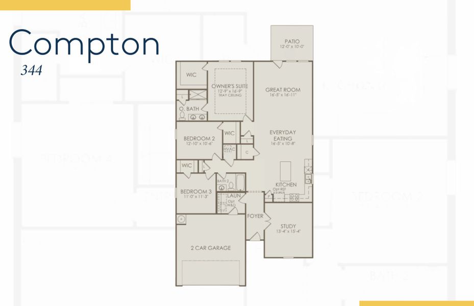 2D floor plan layout of this home in Crescent Cove, Myrtle Beach, SC (Image 1).