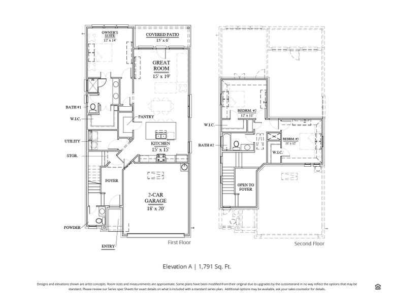 2D floor plan layout for the Emerald by Our Country Homes in The Resort on Eagle Mt. Lake, Saginaw, TX (Image 3). 2D floor plan layout for the Emerald by Our Country Homes in The Resort on Eagle Mt. Lake, Saginaw, TX (Image 3).