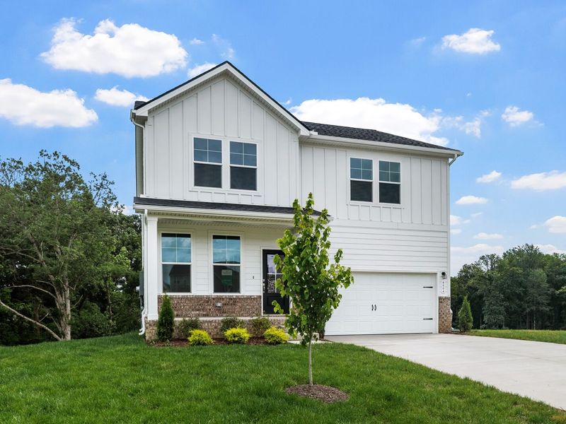 Front exterior of a new home in Calista Farms, White House, TN, highlighting curb appeal (Image 20).