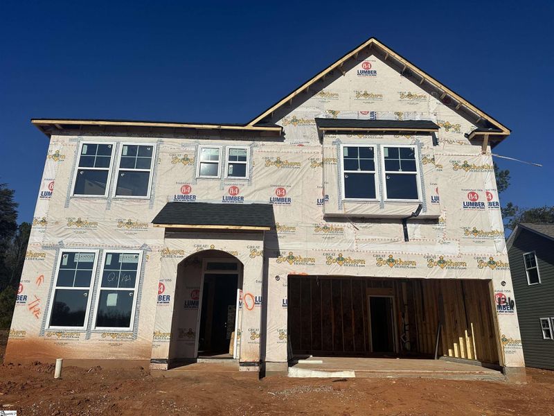 In-progress construction of a new home in Shiloh Trail, Wellford, SC (Image 2).