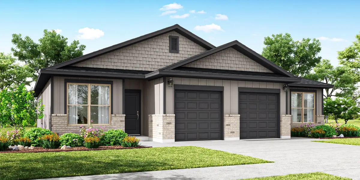 Representative exterior photo of a completed home built from the Nolan by Flintrock Builder in Freedom Ranch Duplexes, Copperas Cove, TX (Image 9).