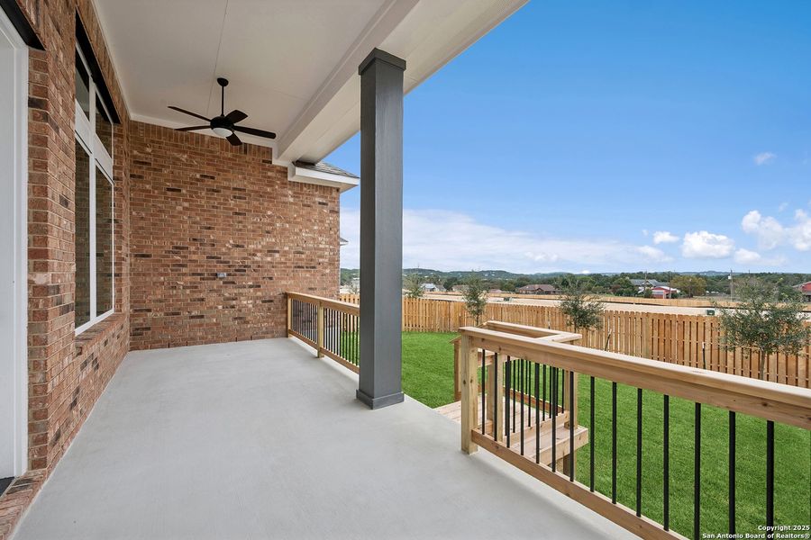 Exterior details and patio area of a home in Windsong - Reserve Series, Boerne (Image 3). Exterior details and patio area of a home in Windsong - Reserve Series, Boerne (Image 3).