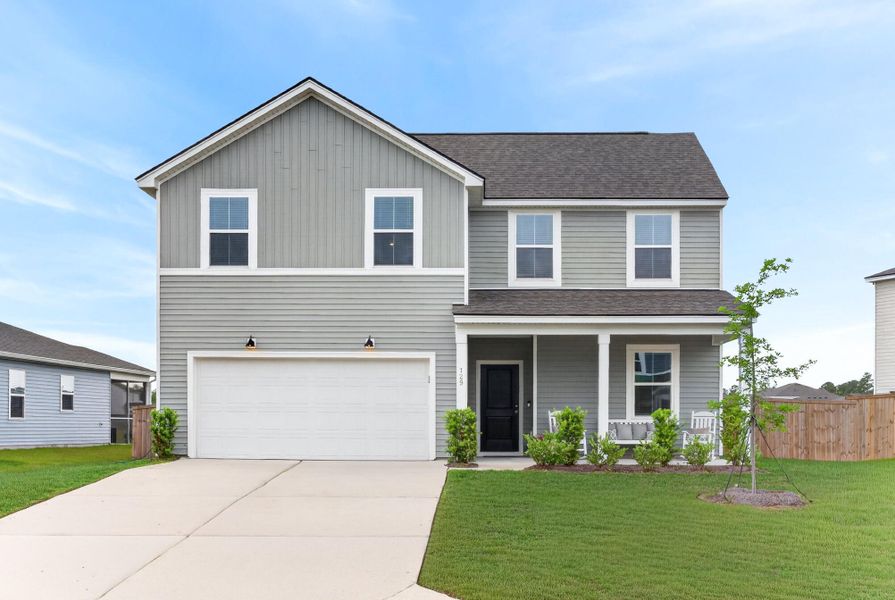 Front exterior of a new home in Bradford Pointe, Summerville, SC, highlighting curb appeal (Image 20).