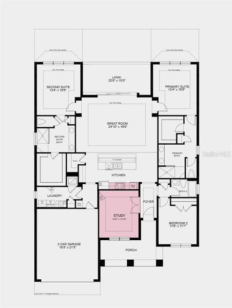Floor Plan - Structural options added include: study and gourmet kitchen Floor Plan - Structural options added include: study and gourmet kitchen