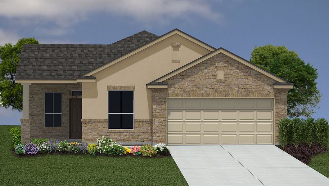 Representative exterior photo of a completed home built from the The Blanco by D.R. Horton in Steele Creek, Cibolo, TX (Image 62).