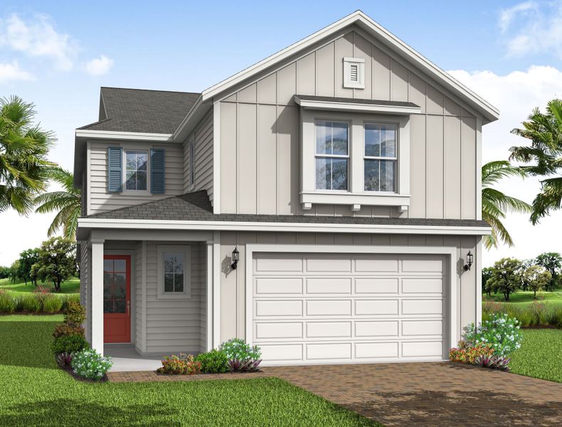 Representative exterior photo of a completed home built from the Palmetto by Riverside Homes in Mariposa at EverRange, Jacksonville, FL (Image 2).