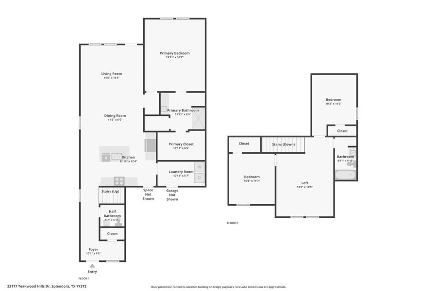 2D floor plan layout of this home in Presswoods, Splendora, TX (Image 6).