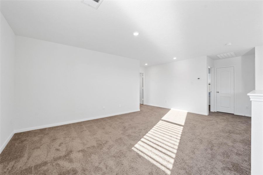 This spacious game room is the ultimate destination for fun, with plenty of room for a hobby space, theatre, or family fun games. This spacious game room is the ultimate destination for fun, with plenty of room for a hobby space, theatre, or family fun games.