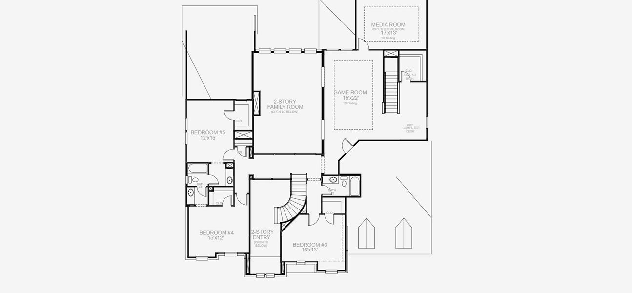 2D floor plan layout for the 4891W by Perry Homes in Creek of Driftwood, Driftwood, TX (Image 4). 2D floor plan layout for the 4891W by Perry Homes in Creek of Driftwood, Driftwood, TX (Image 4).
